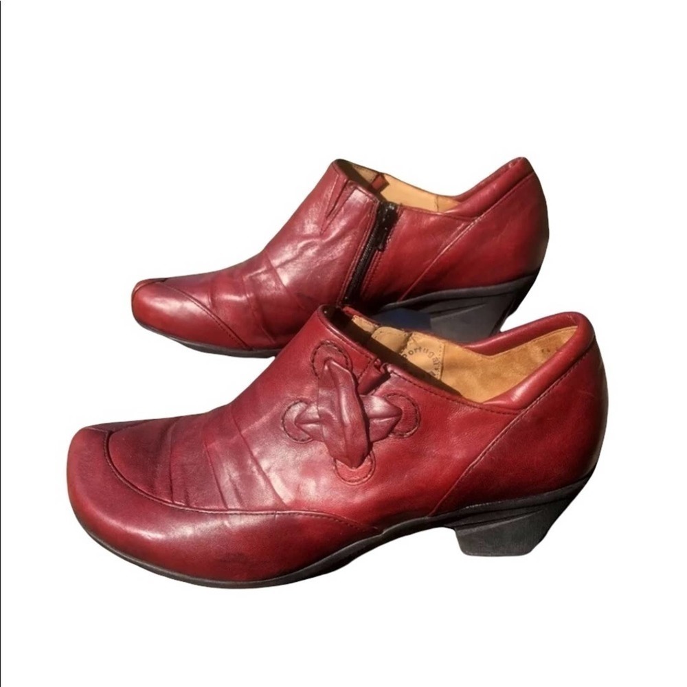 Gabor Sport Leather Ankle Trouser Boot Shoe NWOT Size 9 Red Career Hipster